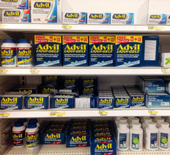 Nsaids advil ibuprofen on shelf