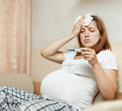 Pregnant woman with the flu